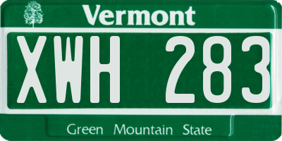 VT license plate XWH283