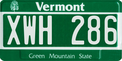 VT license plate XWH286