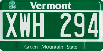 VT license plate XWH294