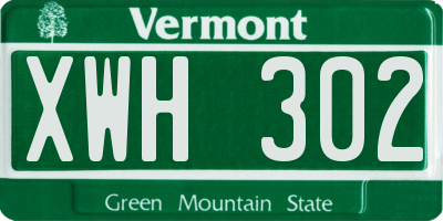 VT license plate XWH302