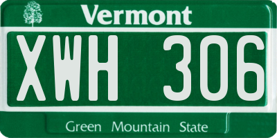 VT license plate XWH306