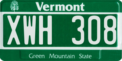 VT license plate XWH308