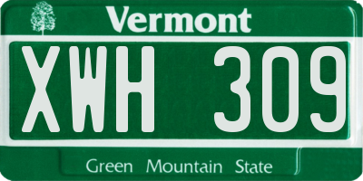 VT license plate XWH309