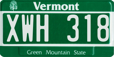 VT license plate XWH318