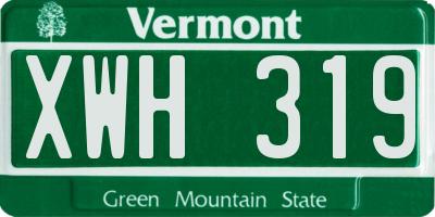 VT license plate XWH319