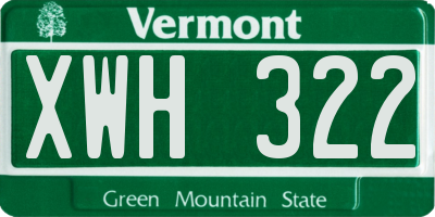 VT license plate XWH322