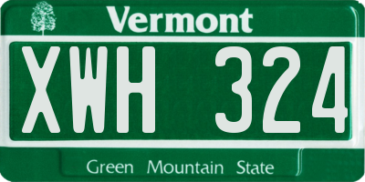 VT license plate XWH324
