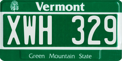 VT license plate XWH329