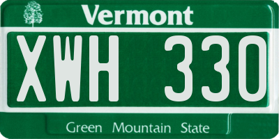 VT license plate XWH330