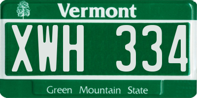 VT license plate XWH334