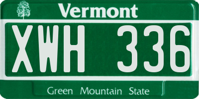 VT license plate XWH336