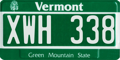 VT license plate XWH338