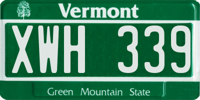 VT license plate XWH339