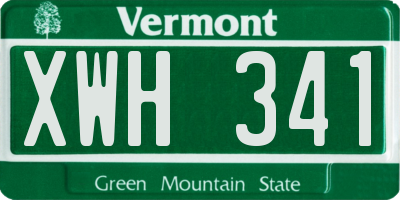 VT license plate XWH341