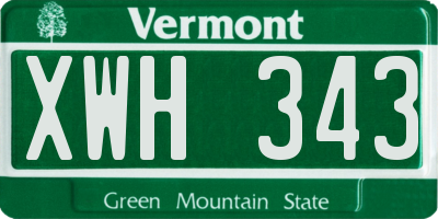 VT license plate XWH343