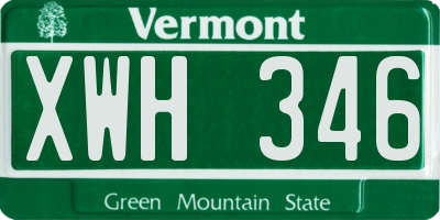 VT license plate XWH346