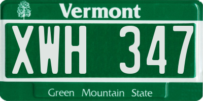 VT license plate XWH347