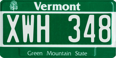 VT license plate XWH348