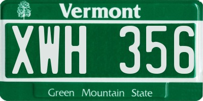 VT license plate XWH356