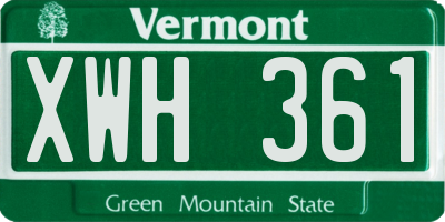 VT license plate XWH361