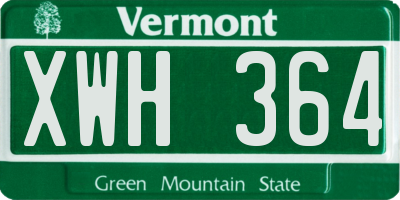 VT license plate XWH364