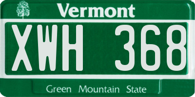 VT license plate XWH368