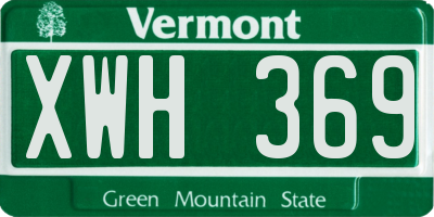 VT license plate XWH369