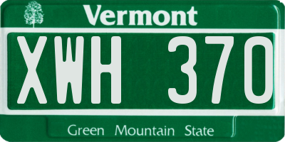 VT license plate XWH370