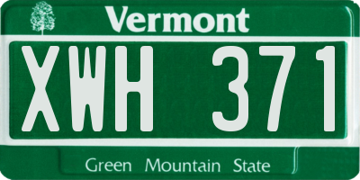 VT license plate XWH371