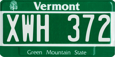 VT license plate XWH372
