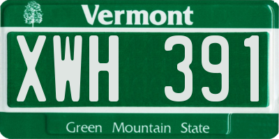 VT license plate XWH391