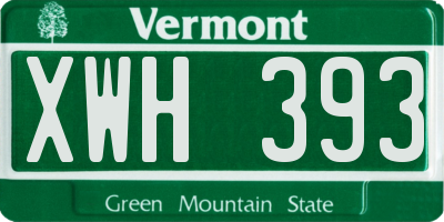 VT license plate XWH393