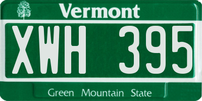 VT license plate XWH395