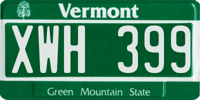 VT license plate XWH399