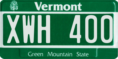 VT license plate XWH400