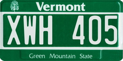 VT license plate XWH405
