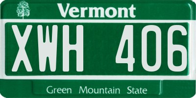 VT license plate XWH406