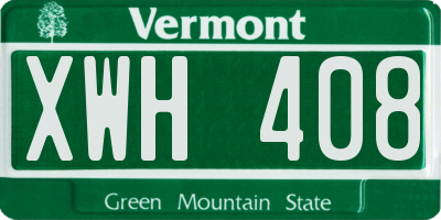 VT license plate XWH408