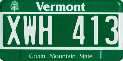 VT license plate XWH413