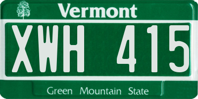 VT license plate XWH415