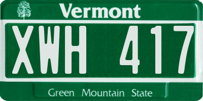 VT license plate XWH417