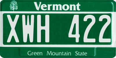 VT license plate XWH422