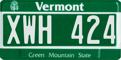 VT license plate XWH424