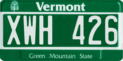 VT license plate XWH426
