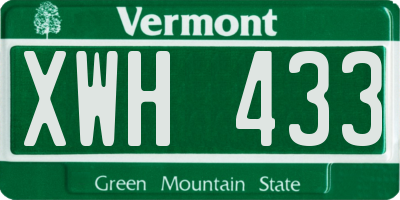 VT license plate XWH433