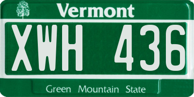 VT license plate XWH436