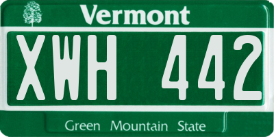 VT license plate XWH442