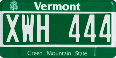 VT license plate XWH444