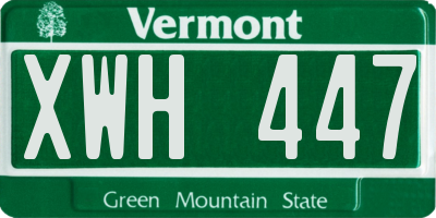 VT license plate XWH447