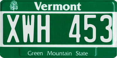 VT license plate XWH453